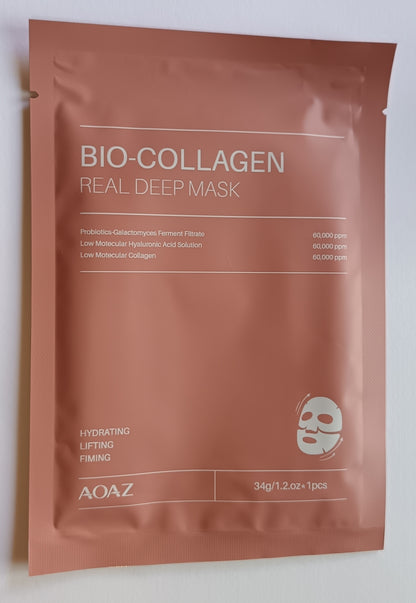 AOAZ Bio-Collagen Deep Repair Facial Mask – 4pcs Intensive Hydration & Rejuvenation
