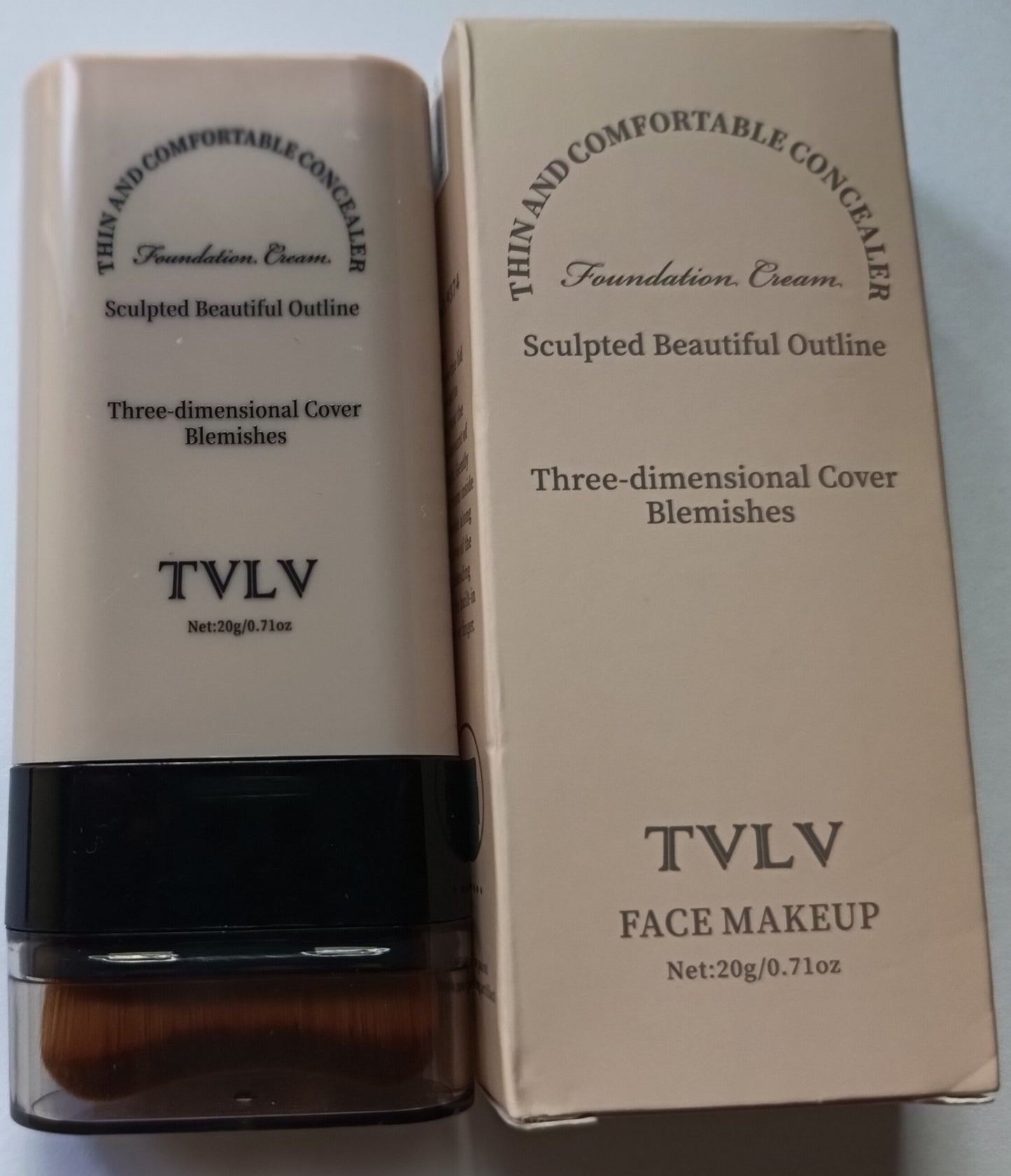 TVLV 2-in-1 Foundation & Concealer Stick with Brush - Flawless Full Coverage Makeup