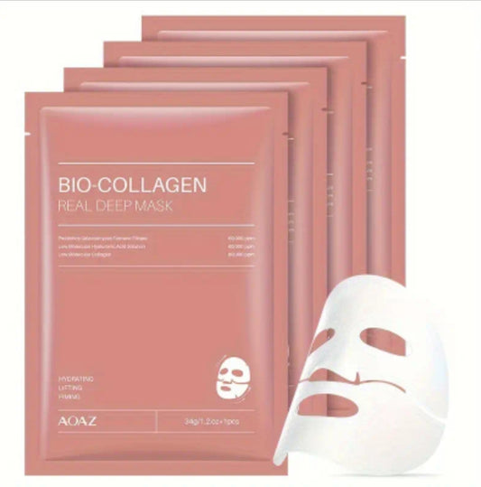 AOAZ Bio-Collagen Deep Repair Facial Mask – 4pcs Intensive Hydration & Rejuvenation