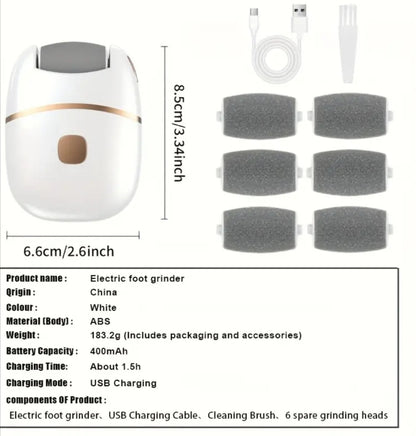 Ultra-Light Rechargeable Electric Foot Grinder (183.2g) – Smooth Callus Removal